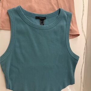 Ribbed Tank Tops - White, Pink, Blue, Black